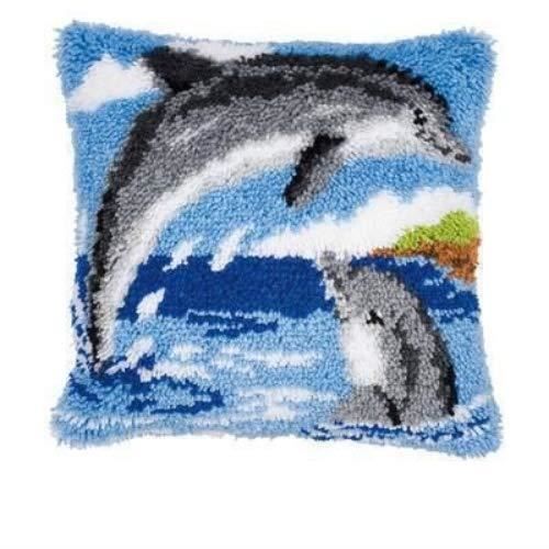 Vervaco Kit de broderie au point de croix pour housse de coussin Motif papillon vert Multicolore