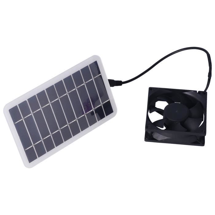 Yusat Ventilateur D'Extraction Solaire 22 Cm 20 W - Portable Pour Camping-Car, Poulailler, Serre, Abri Jardin, Silencieux Et Économe
