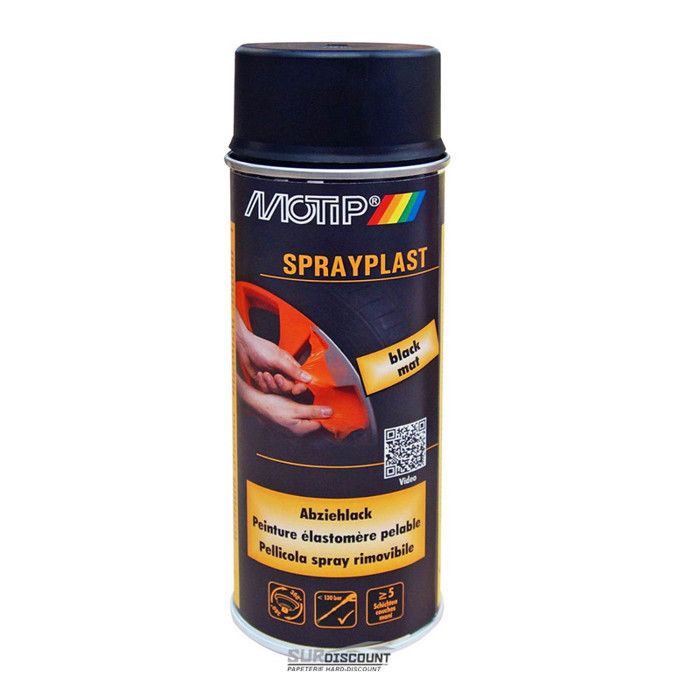 BOMBE PEINTURE MOTIP NOIR MAT (400ML) - SPRAYPLAST RETIRABLE - Achat /  Vente peinture auto BOMBE PEINTURE MOTIP NOIR MAT - Cdiscount