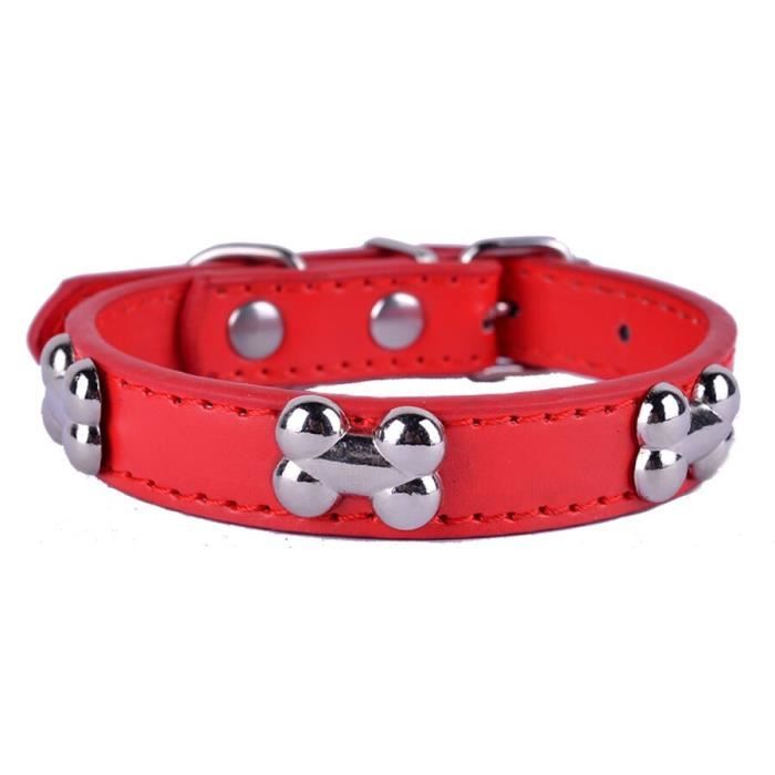 Collier en cuir Pu pour chien, en forme d