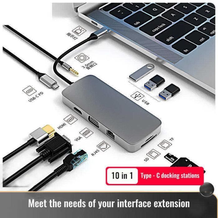 4 in 1 Station d'accueil USB Type C