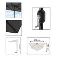 Demi-parasol de jardin coloris anthracite,parasol de balcon avec manivelle-Diamètre 270 x Profondeur 135 x Hauteur 230cm-1