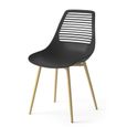 OK-Living Chaise de jardin Chaise de terrasse Chaise de balcon Klaas noir Chaise avec siège-baquet-1