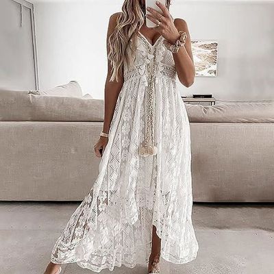 Robe Blanche Robe Longue Femme Chicsoso Robe Bohème Chic Robes
