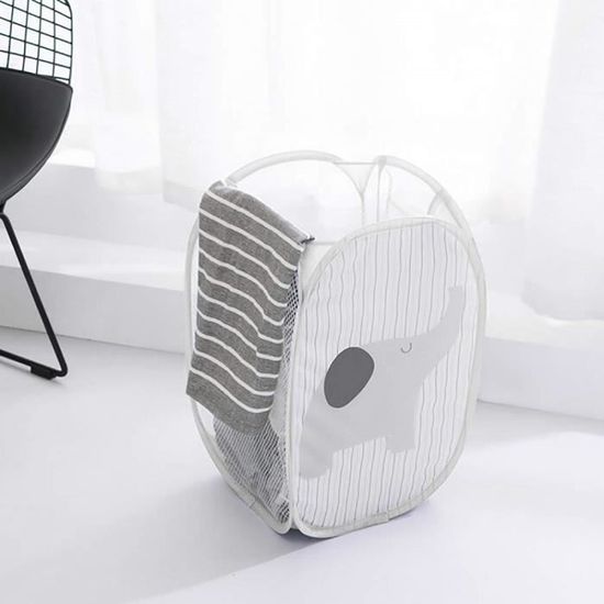 Panier à Linge Pliable Pop-Up – Lot De 3, Capacité 75 L, 36x36x56 Cm – Maille Respirante, Poignées, Poches Latérales – Pour Maison, Voyage - 5