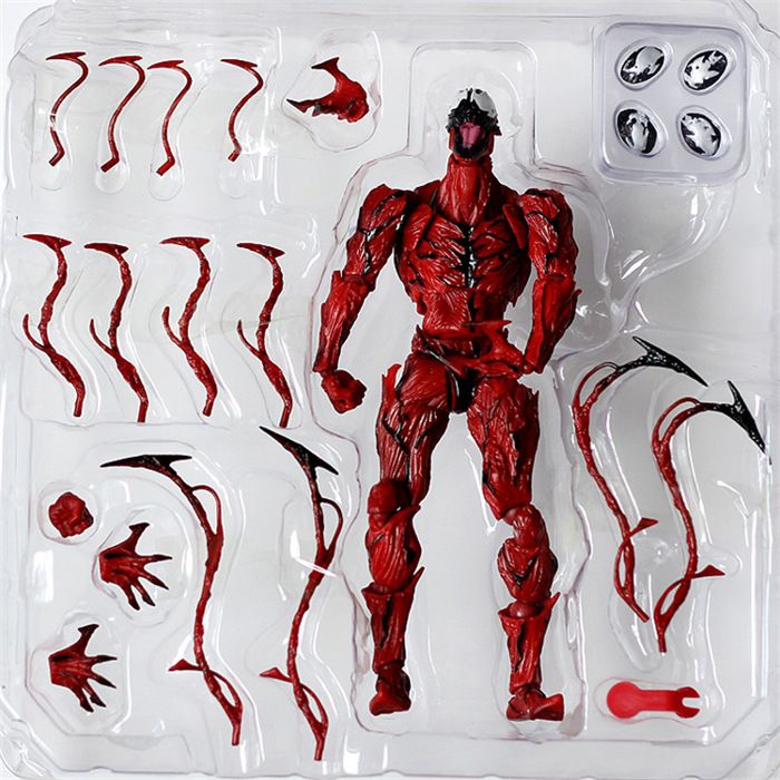 Ghzste Venom PVC Action Figure, Creative Character, Desktop Ornament Toy, Collectible, Action Movie Figure, Joint, Moving Doll, Toy, Red