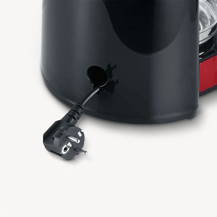 Cafetière Filtre SEVERIN 1.4L 1000W - 10 Tasses, Anti-goutte, Noir/rouge