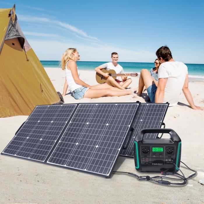 SWAREY Générateur Solaire Portable 220V 518Wh avec panneau Solaire Pliable  100W, Kit d'énergie de Réserve de Voyage - Cdiscount Informatique