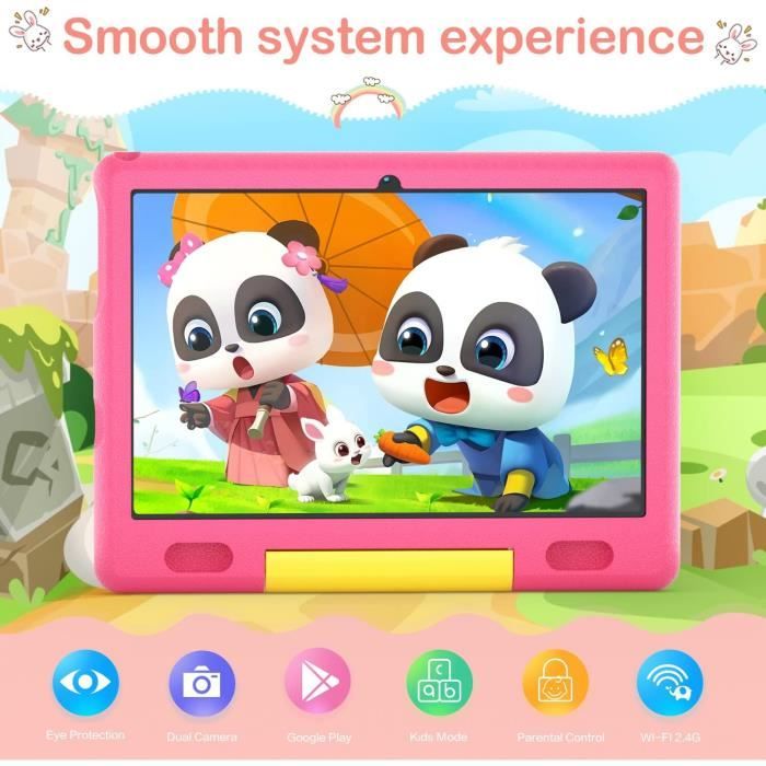 Yicty Tablette pour Enfants 10,1 Pouces Android 13 avec écran Tactile 1280x800 IPS Quad-Core 6Go RAM 64Go ROM 5MP+8MP Double Caméra 5000mAh (Bleu
