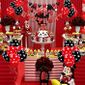 Support A Decorer Oacl1 Decorations De Fete D Anniversaire Sur Le Theme De Minnie Rouge Et Noir Pour Banniere Joyeux Anniversaire G Achat Vente Banderole Banniere Cdiscount