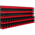 Système de rangement 174 x 78 cm a suspendre 178 boites bacs a bec XS et S noir et rouge boites de rangement-2