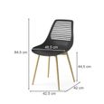 OK-Living Chaise de jardin Chaise de terrasse Chaise de balcon Klaas noir Chaise avec siège-baquet-2
