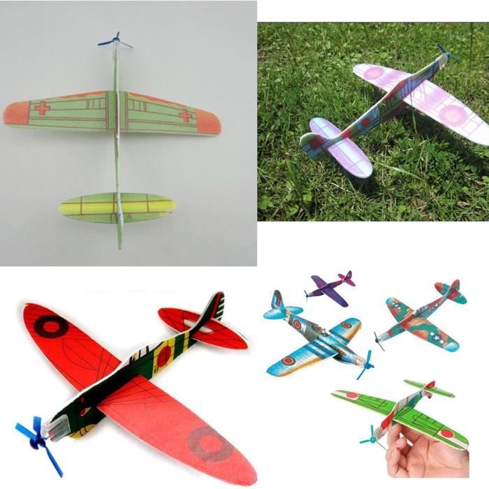 Avion Planeur Enfant 4 Pièces Avion Planeur En Polystyrène, Jeux Exterieur Pour Enfants 3-10 Ans, Cadeau Anniversaire Garçon Fille Avion Polystyrene Planeur