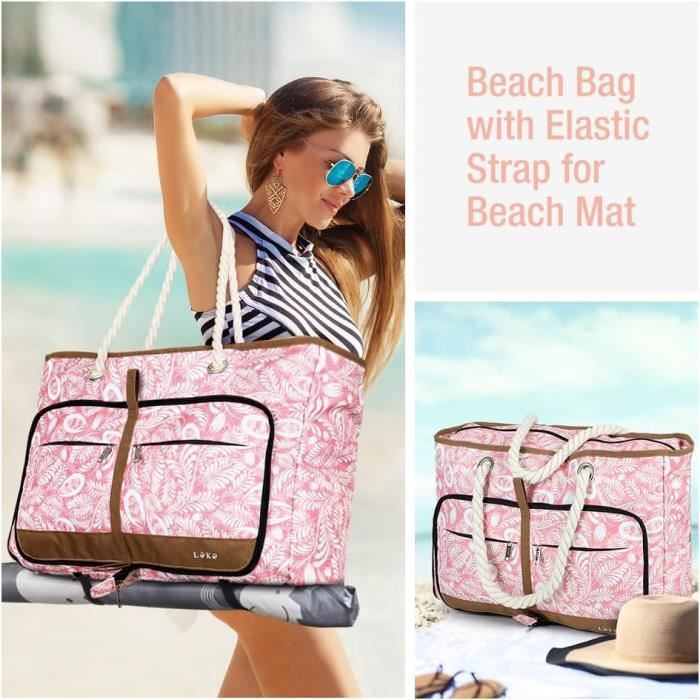Sac De Plage Femme 35 Litres Grand Tote Bag Pliable Sac Cabas