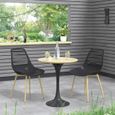 OK-Living Chaise de jardin Chaise de terrasse Chaise de balcon Klaas noir Chaise avec siège-baquet-3