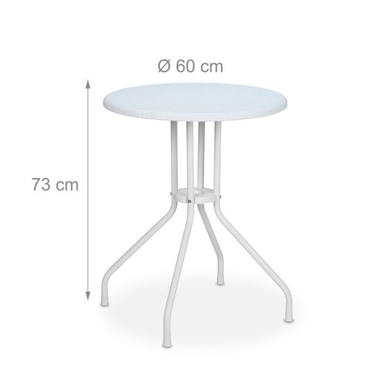 Relaxdays Table De Jardin Pliante Gris Aspect Rotin 74x121,5x61 Cm - Résistante Aux Intempéries Pour 4 Personnes