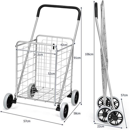 Vert Grand Pliable Supermarché Shopping Cart Caisse Chariot 35KG