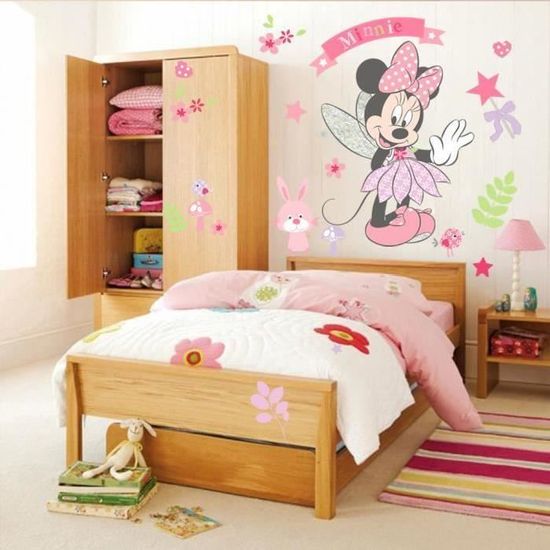 Stickers Muraux Enfant Minnie Mignonne Officiel Certifie Fille Chambre Deco Cdiscount Maison