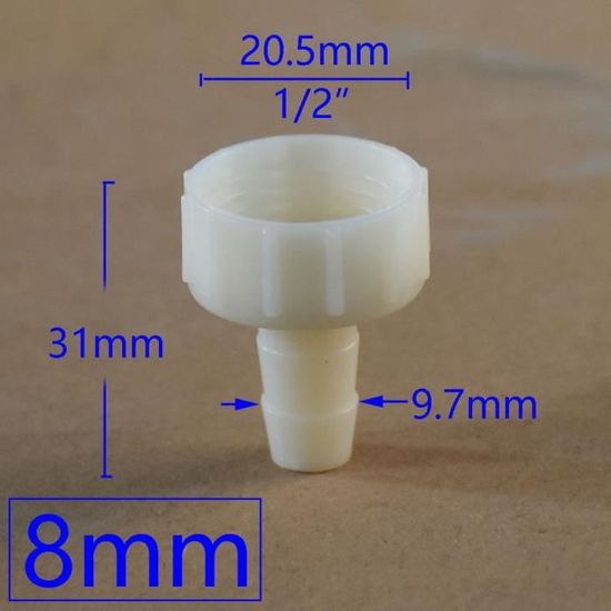 Tuyau connecteur forme de L 8 mm plastique connecteur tuyau 