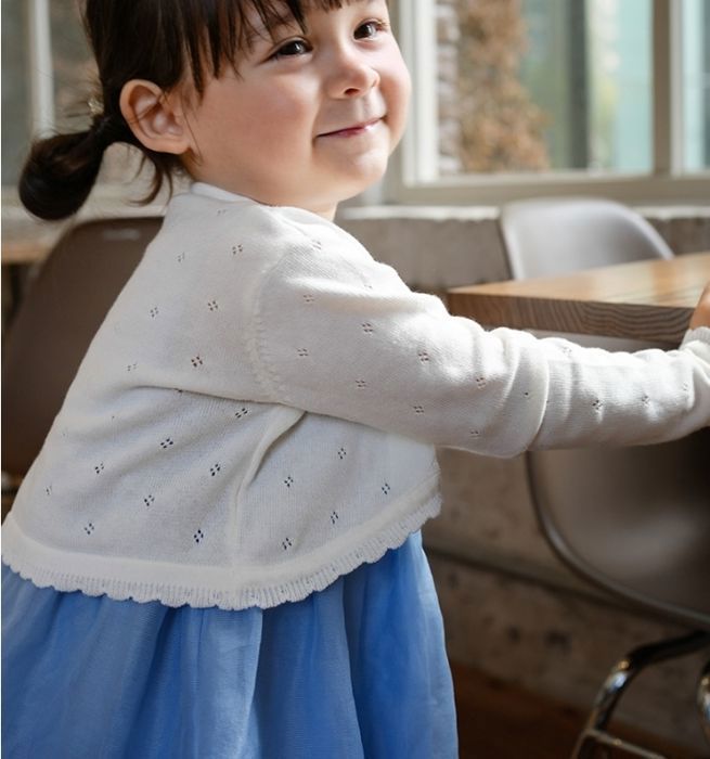 Cardigan Enfant Élégant à Boutons - Manches Longues En Tricot Respirant | Style Bohème Chic