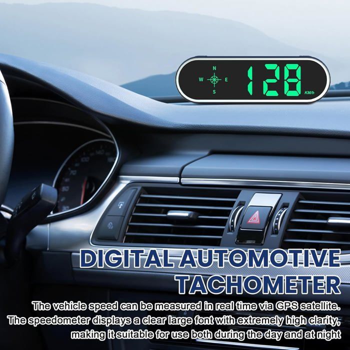 Compteur De Vitesse Intelligent GPS HUD - Indicateur LED Numérique 360° KM/H MPH Pour Voiture, Moto, Vélo, Camion