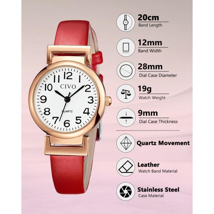 Montre Femme Quartz Collection – Acier Inoxydable Argenté, Bracelet Jonc Noir