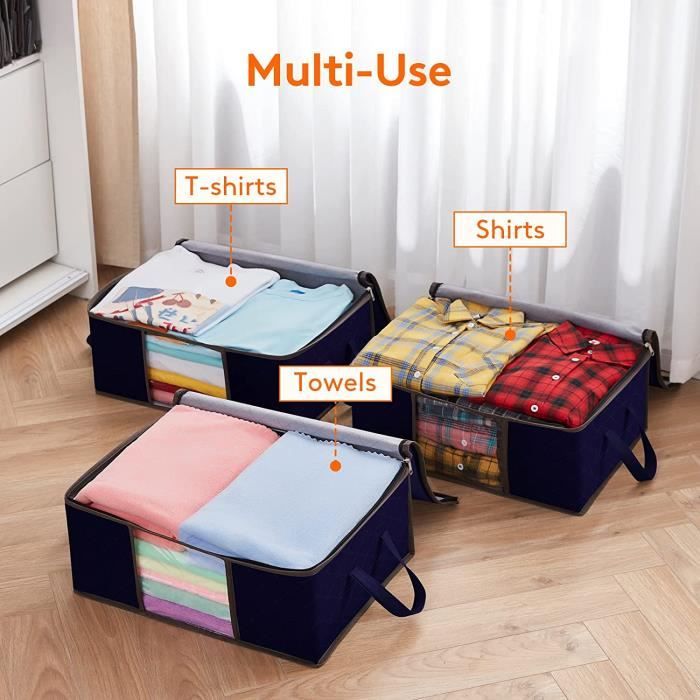 Lot de 3 Sac de Rangement Vetement 35L Boite de Rangement Sous lit Pliable Housse Rangement Couette Organisateur de 720 Cdiscount Maison