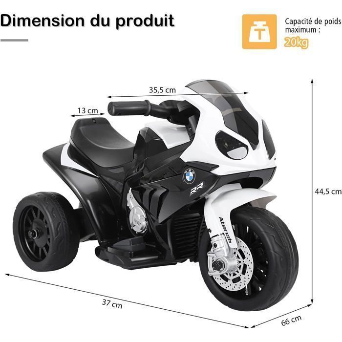 Magasinez les Meilleurs COSTWAY BMW Moto Electrique Pour Enfants 6 V 4Ah 1 Place, Moto à 3 Roues 3 Km/h Avec Phare Lumineux, Musiques, Pour Enfant 18-36 Mois Rouge Abordables dans Marseille FR