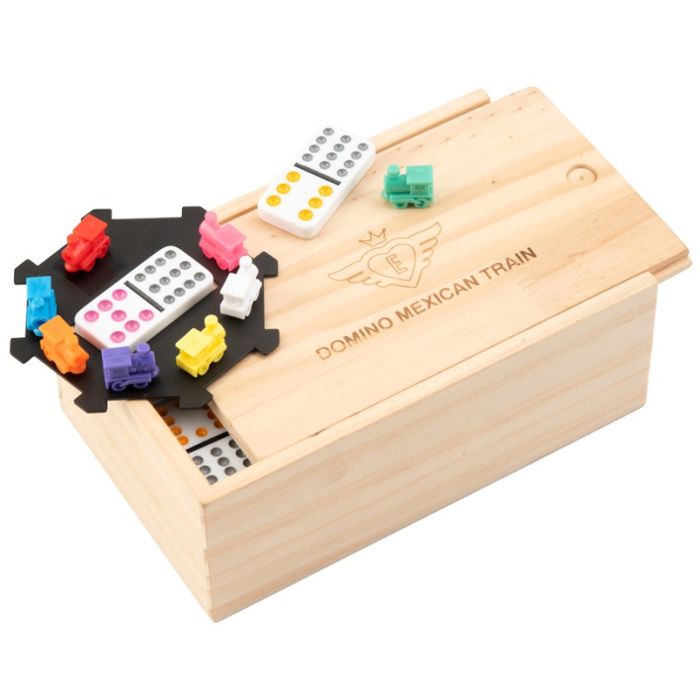 Coffret de Dominos Mexicain Train - Double 12 - ENGELHART - 91 Dominos épais et colorés - Jeux - Jouets