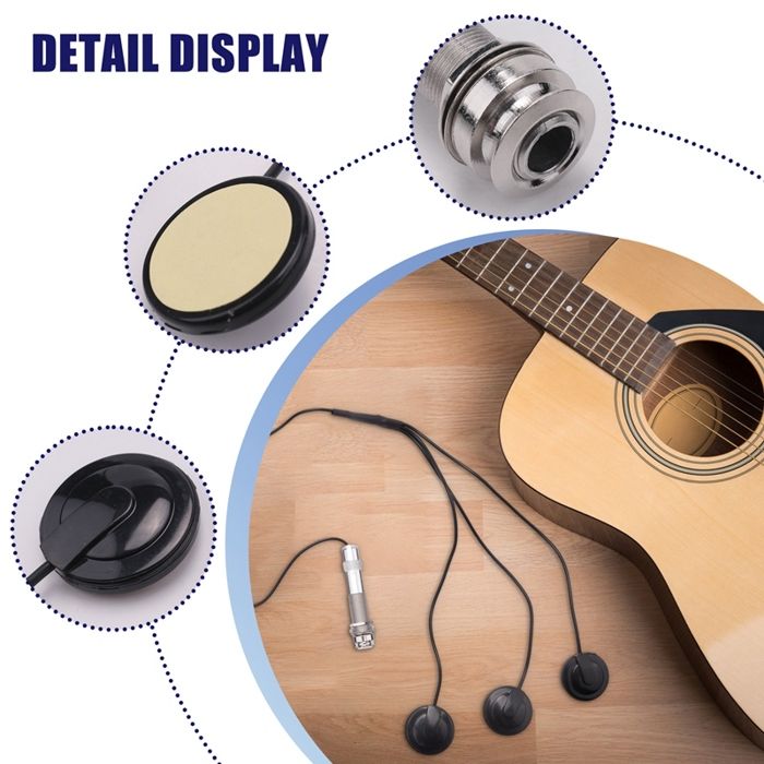 Micro Transducteur Piézo-électrique 6.35mm Pour Guitare Acoustique, Violon, Ukulélé