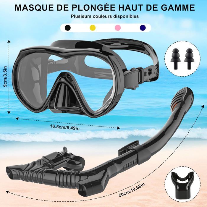 Kit Plongée Avec Tuba Et Masque Anti-Fuite Adulte - Masque Panoramique Anti-Buée PVC