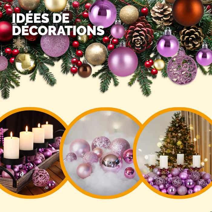 30 Boules De Noël Or Rose - Déco Sapin, Mariage, Fête - Plastique Léger Et Brillant - Diamètre 6 Cm - Réutilisables
