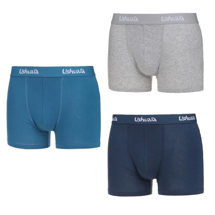 USHUAIA Lot de 3 Boxers Degradé de Bleu - Homme