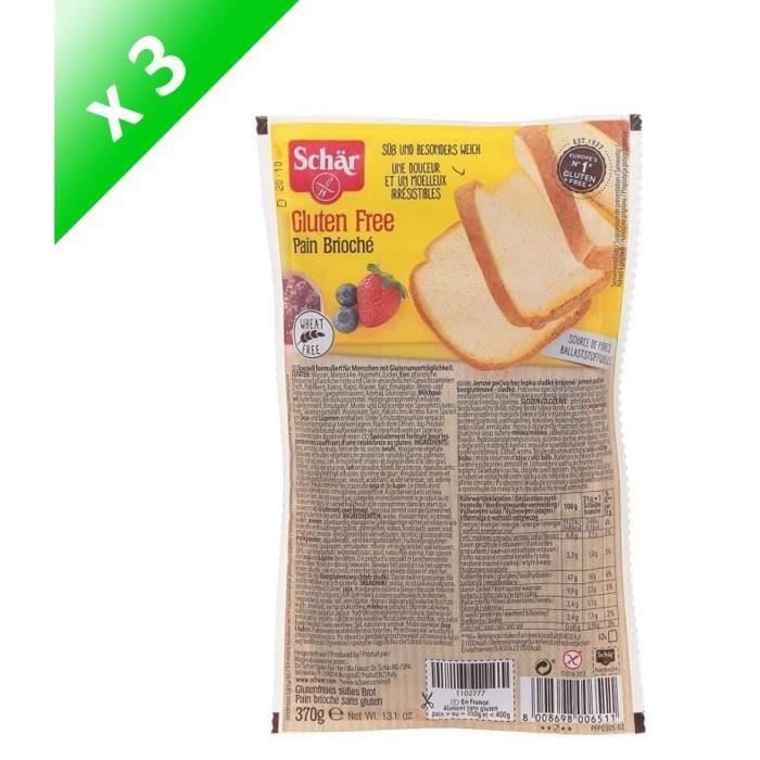 SCHAR Pain Brioché Sans gluten - 370 g x3