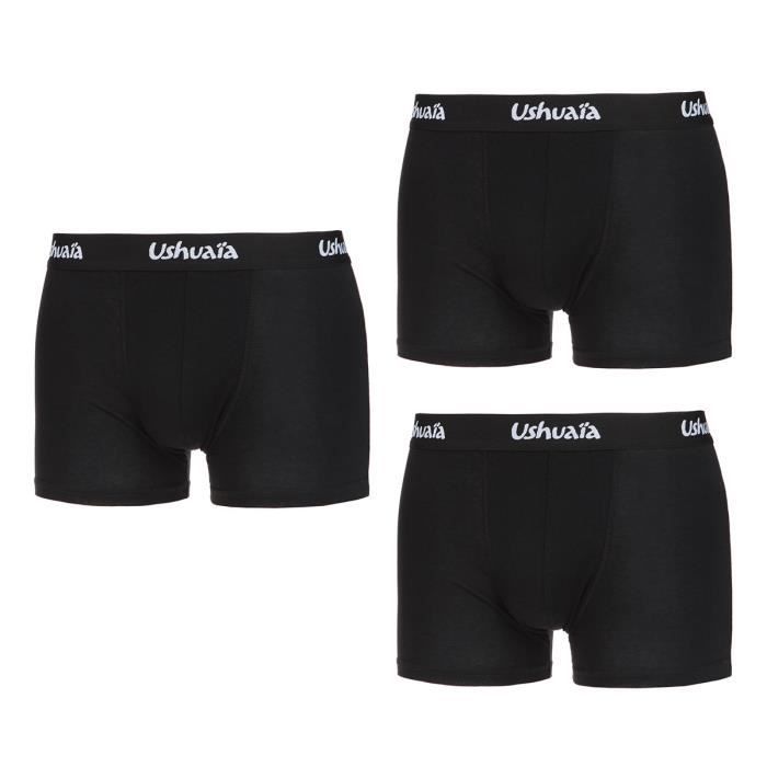 USHUAIA Lot de 3 Boxers Noir - Homme