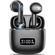 Ecouteurs Bluetooth sans Fil Ecouteurs Bluetooth 5.3 Écran LED ENC Réduction de Bruit Mic Hi-Fi Son Stéréo IPX6 Étanche.[Z39]-0