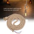 ARAMOX corde de chanvre de lampe 3m E27 Vintage corde de chanvre plafonnier Base suspension lampe porte-ampoule 85-265V-0