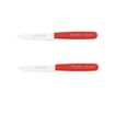 Lot de 2 Couteau d'Office Nogent Trois etoiles Color Rouge - Cuisine France Inox Legume - 429-0
