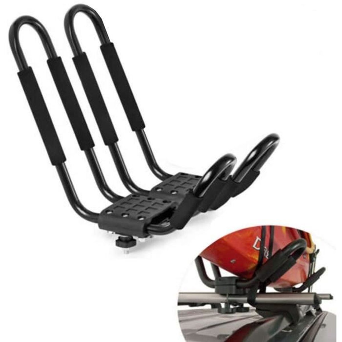 1 Paire Universel PorteKayak Surf Charge à Fixer sur Barre de Toit de