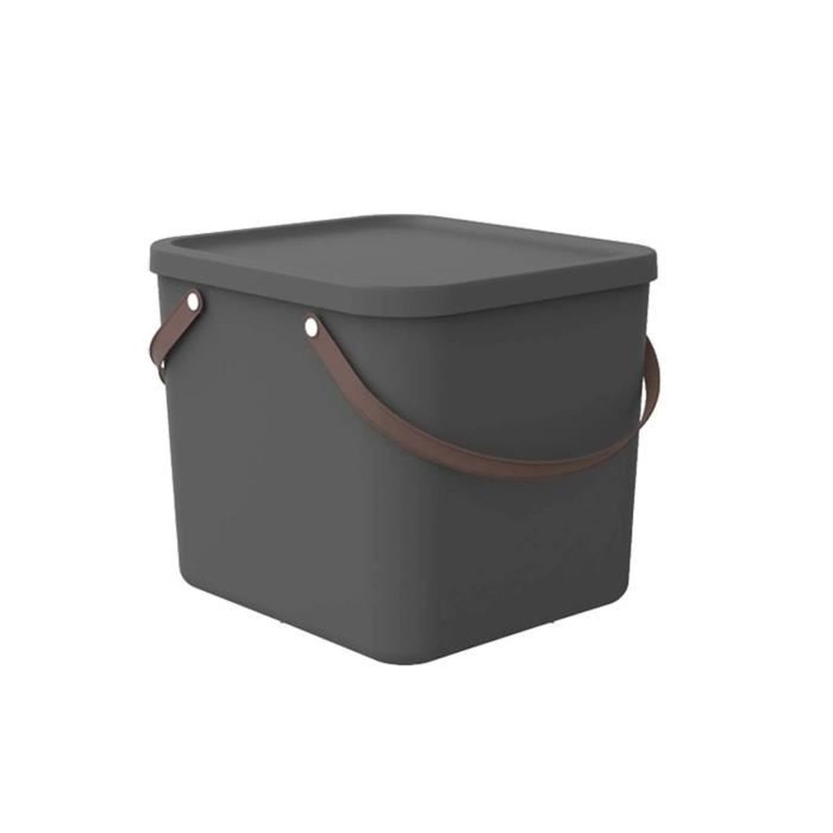 Rotho Albula Boîte De Rangement 25L Avec Couvercle - Cappuccino, Empilable Et Pratique