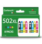 502XL - 8 Cartouches d'encre compatibles Epson 502 XL Jumelles - Cartouche Epson 502 CARTOUCHINK - Noir Cyan Magenta Jaune