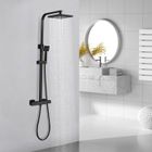 Colonne de Douche Thermostatique STANEW, Acier Inoxydable, Douche Thermostatique, Douchette Flexible, Réglable en Hauteur, Noir