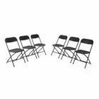 SWEEEK Chaises de réception pliantes – Fiesta – 6 chaises d'appoint en plastique gris foncé et métal