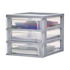 Iris Ohyama, Tour de rangement, organiseur, 3 tiroirs - 2 x 4L + 1 x 7L - L35.5 x l26 x H29.5 cm - Blanc Gris 3 Tiroirs A4