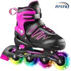 ANCHEER ROLLER en Ligne Reglable - Roller Fille/Femme - Enfant Rollers - Roller Lumineuse - Rouge-4 Tailles Réglables