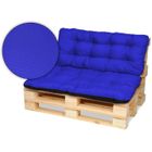 SuperKissen24 Coussin Dossier pour Palette Canapé 120x80 cm et Appui 120x50 - Intérieur-Extérieur - imperméable - Bleuet