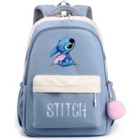 Sac à Dos Stitch Enfant - Nylon - Bleu - 42x30x23cm - Marque Stitch