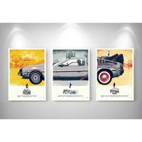 Poster BTF Back to the futur vintage Compilation Collection - X 3 - Wall art - A3 (42x29,7cm)