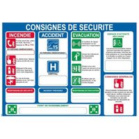 Consignes de sécurité – PVC - A4 - Signalisation de securite Ref: 012959