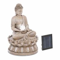 Fontaine de jardin solaire Fontaine solaire Statue de bouddha assis LED